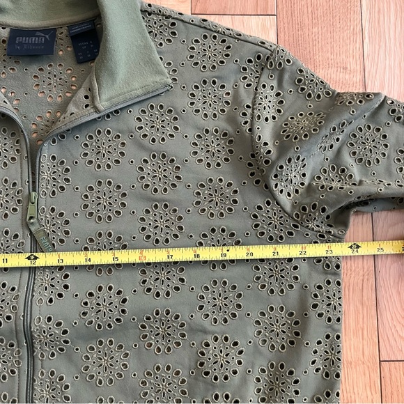 Fenty PUMA by Rihanna Olive Green Zip Up Embroidered Edge Jacket Size Small $240 - Picture 5 of 10